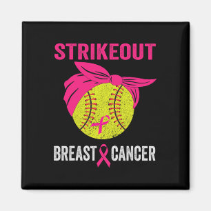 Strike Out Softll Breast Cancer Awareness Messy Bu Magnet