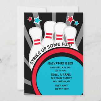 Strike some Fun Bowling Birthday Party Invitation
