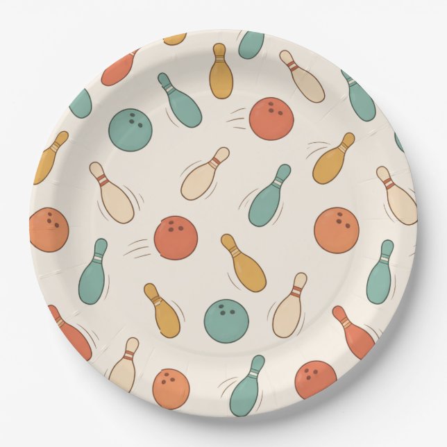 Strike Up Some Fun Bowling Party Kids  Paper Plate (Front)