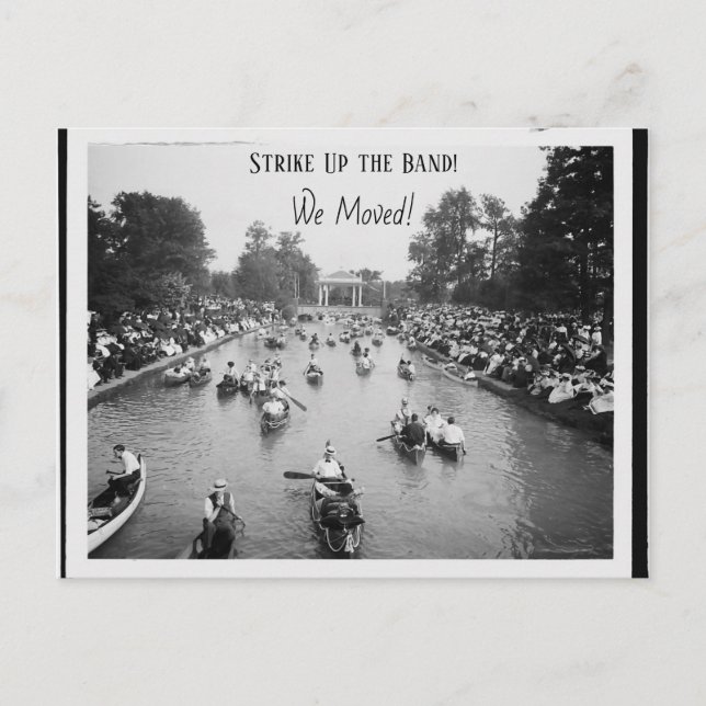 Strike Up the Band!  We Moved! Postcard (Front)