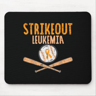Strikeout Leukaemia Bysebyll Orange Ribbon Cancer Mouse Pad