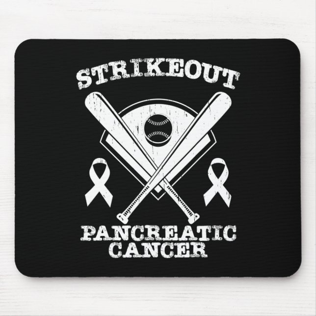 Strikeout Pancreatic Cancer Awareness Month Baseba Mouse Pad (Front)