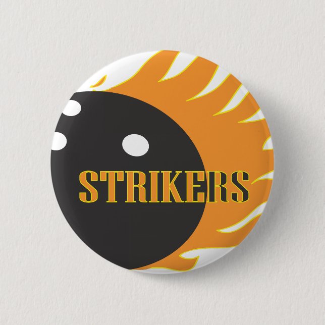 Strikers Orange 6 Cm Round Badge (Front)