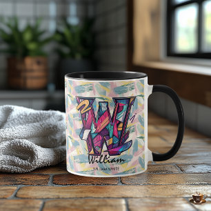 Striking Abstract Monogram Mug - W for William