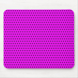 Striking Black And Pink Colours Cute Hearts Patter Mouse Pad