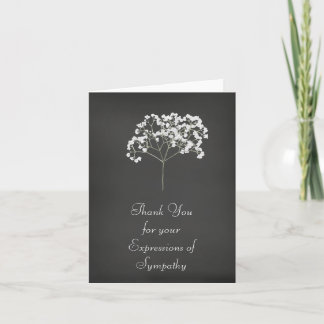 Striking Black and White Baby's Breath Thank You Card