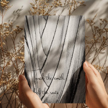 Striking Black and White Banana Bark Art Postcard