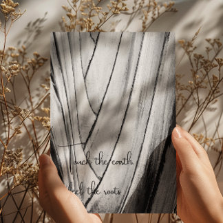 Striking Black and White Banana Bark Art Postcard