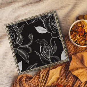 Striking Black and White Floral Pattern Photo Print