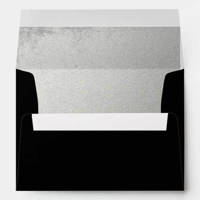Striking Black Silver-Lined Envelope (Back (Bottom))