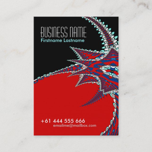 Striking Bold Red & Black Business Card (Front)