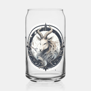 Striking Capricorn Symbol Artwork Can Glass