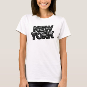 Striking Charcoal NEW YORK 3D Text Art T-Shirt