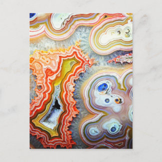 Striking Colourful Agate Gemstone Postcard