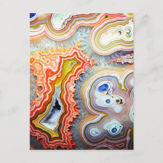 Striking Colourful Agate Gemstone Postcard (Front)