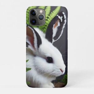 Striking Contrast: The White Bunny with Black Ears iPhone 11 Pro Case