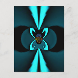 Striking Cutting-Edge Cyan and Black Vector Design Postcard