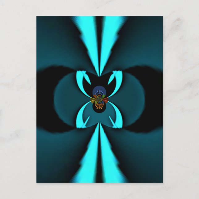 Striking Cutting-Edge Cyan and Black Vector Design Postcard (Front)