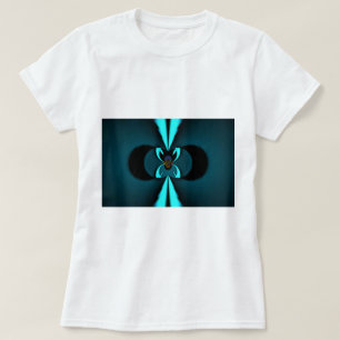 Striking Cutting-Edge Cyan and Black Vector Design T-Shirt