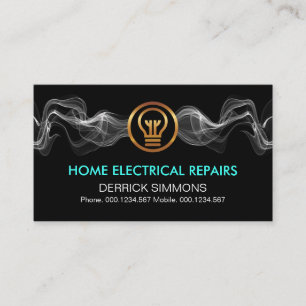 Striking Electric Lightning Wave Electrician Business Card