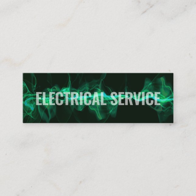 Striking Electrical Lightning Wave Electrician Mini Business Card (Front)
