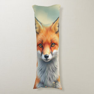Striking Eyes of a Cunning Red Fox Body Cushion