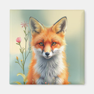 Striking Eyes of a Cunning Red Fox Magnet