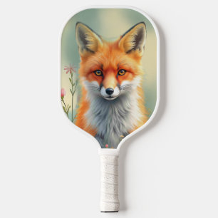 Striking Eyes of a Cunning Red Fox Pickleball Paddle