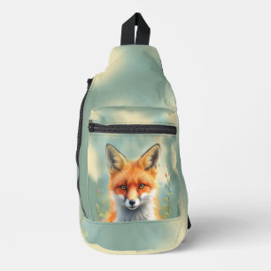 Striking Eyes of a Cunning Red Fox Sling Bag