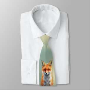 Striking Eyes of a Cunning Red Fox Tie