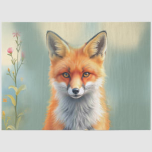 Striking Eyes of a Cunning Red Fox Tissue Paper