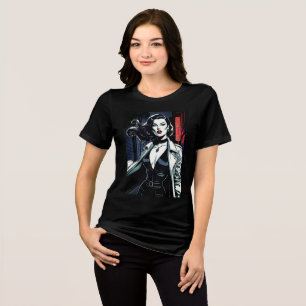 Striking Femme Fatale Film-Noir Tri-Blend Shirt