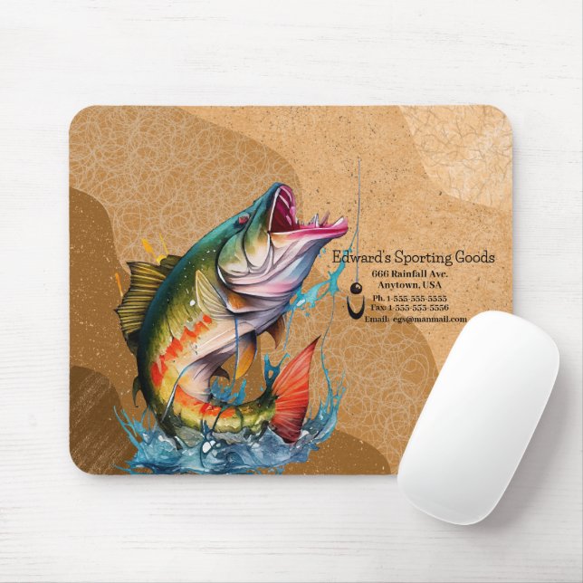 Striking Fish Logo Sporting Goods  Mouse Pad (With Mouse)