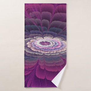 Striking Flower Colourful Abstract Fractal Art Pin Bath Towel