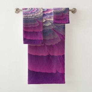 Striking Flower Colourful Abstract Fractal Art Pin Bath Towel Set