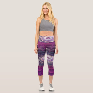 Striking Flower Colourful Abstract Fractal Art Pin Capri Leggings