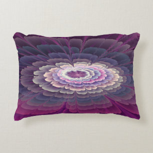 Striking Flower Colourful Abstract Fractal Art Pin Decorative Cushion
