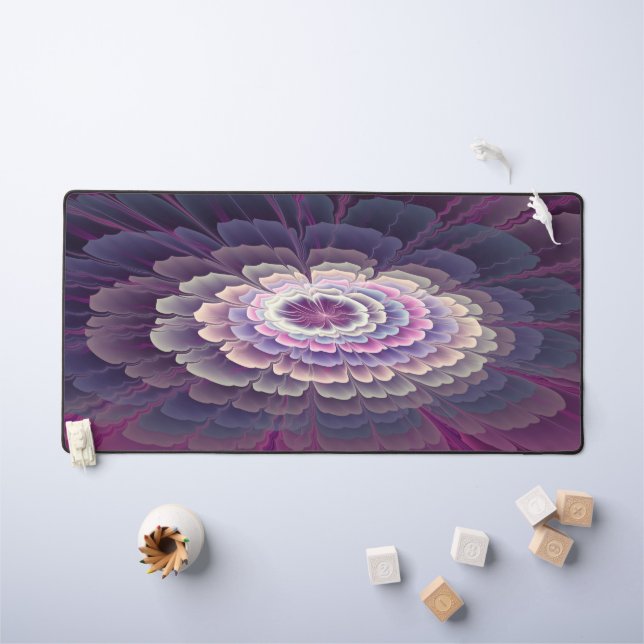 Striking Flower Colourful Abstract Fractal Art Pin Desk Mat (Kids Table)