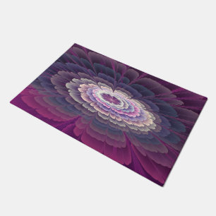 Striking Flower Colourful Abstract Fractal Art Pin Doormat