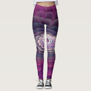 Striking Flower Colourful Abstract Fractal Art Pin Leggings