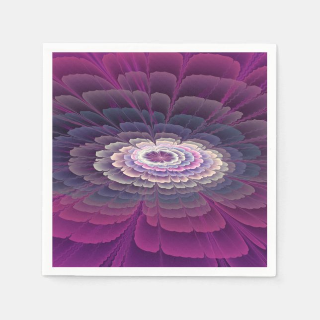 Striking Flower Colourful Abstract Fractal Art Pin Napkin (Front)