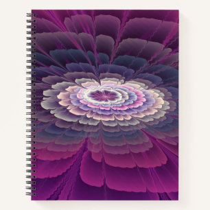 Striking Flower Colourful Abstract Fractal Art Pin Notebook
