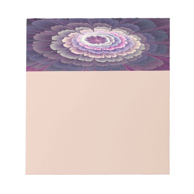 Striking Flower Colourful Abstract Fractal Art Pin Notepad (Front)