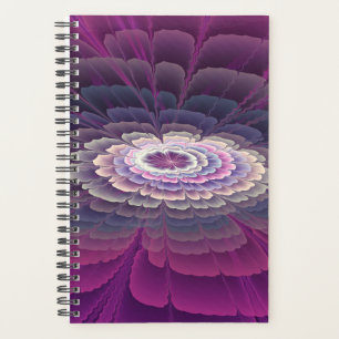 Striking Flower Colourful Abstract Fractal Art Pin Planner