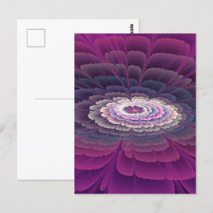 Striking Flower Colourful Abstract Fractal Art Pin Postcard