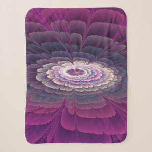 Striking Flower Colourful Abstract Fractal Art Pin Sherpa Blanket