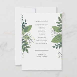 Striking Foliage Funeral Thank You Cards