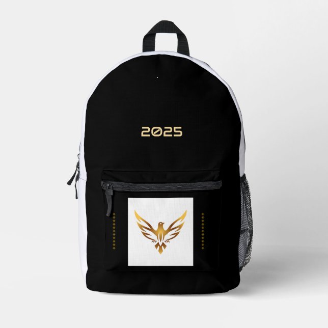 Striking Gold Eagle Printed Image 2025 Custom Year Backpack (Front)