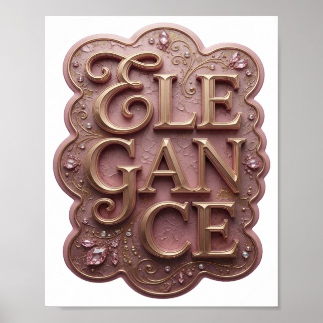 Striking Gold ELEGANCE Design Poster (Front)