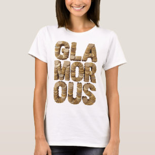 Striking Gold GLAMOROUS Design T-Shirt